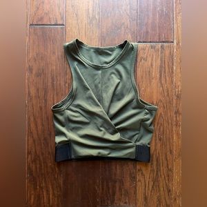 Cropped Tank Green & Black Size Small